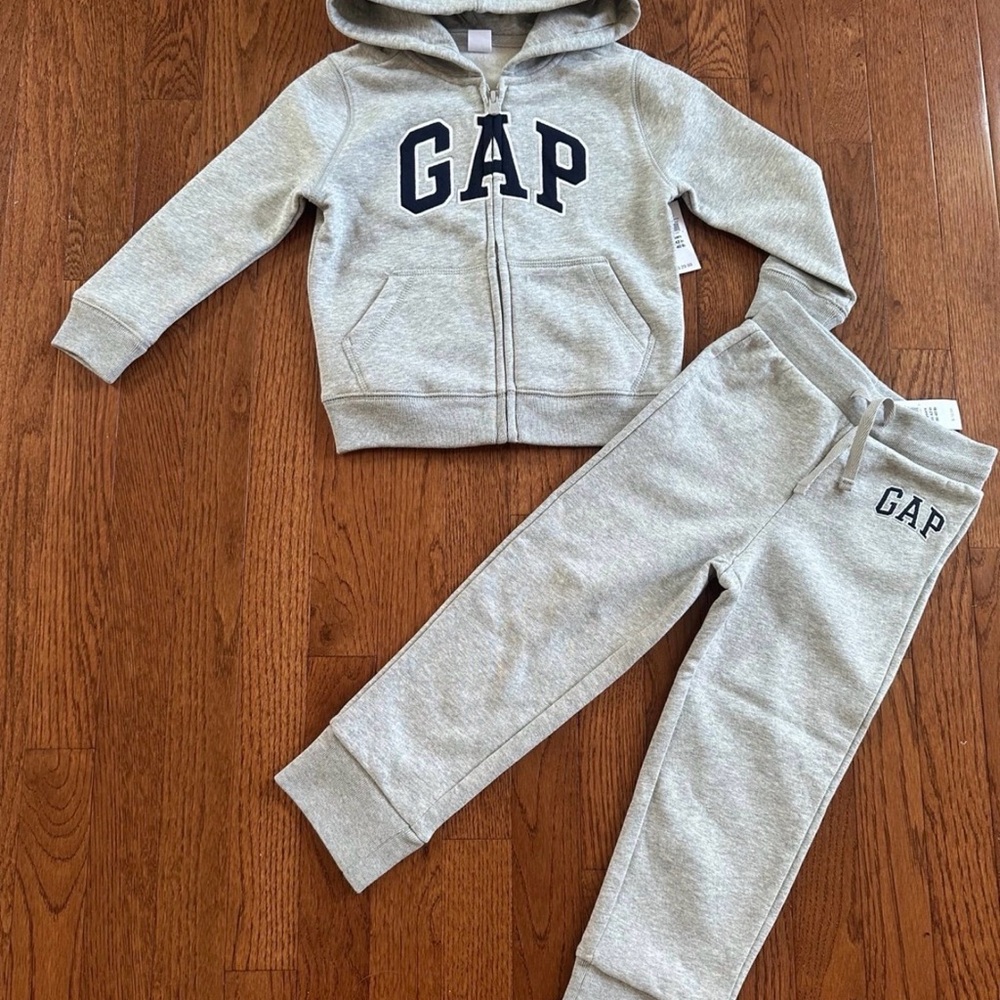 GAP Kids Light Gray Sweatpants and Hoodie Set
